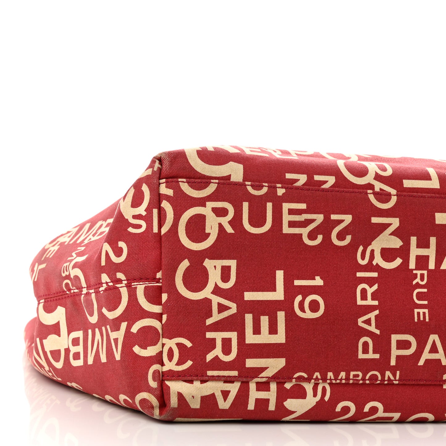 Canvas 31 Rue Cambon Beach Tote Red