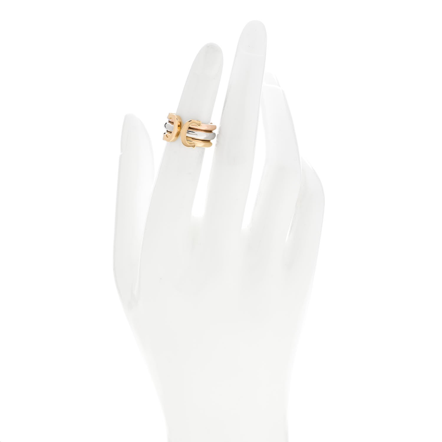 Cartier 18K Pink Yellow White Gold 8mm C De Cartier Ring 46 3.75 2 of 4