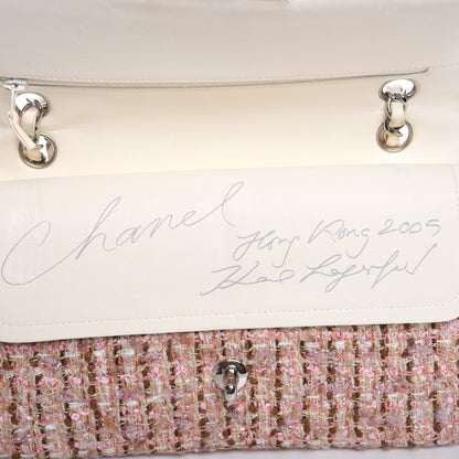 Chanel Tweed Quilted Medium Double Flap Pink Gold 8 of 8