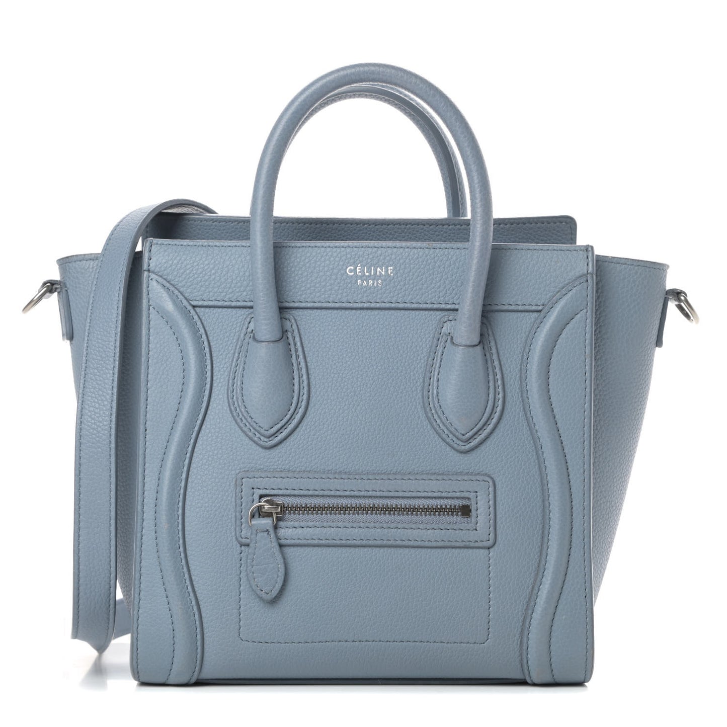 Drummed Calfskin Nano Luggage Blue