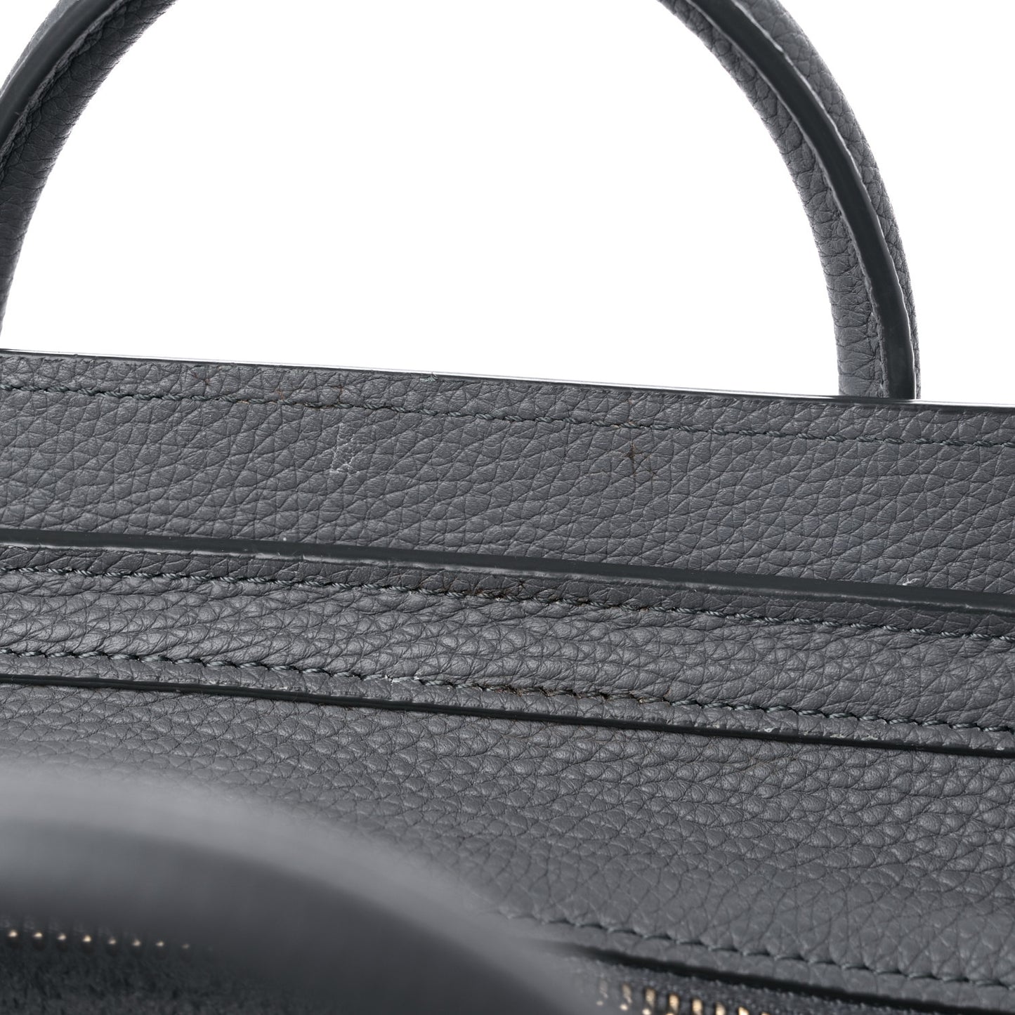 Baby Drummed Calfskin Nano Luggage Kohl