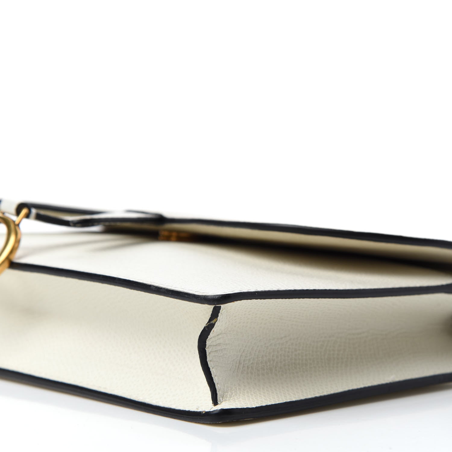 Christian Dior Grained Calfskin Saddle Chain Pouch Off White 7 of 11