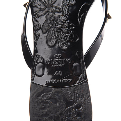 Valentino Garavani PVC Jelly Rockstud Bow Thong Sandals 40 Black 7 of 7