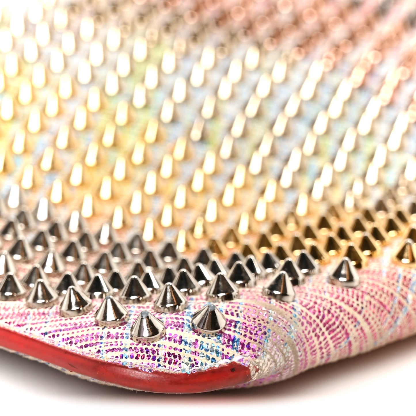 Metallic Suede Unicorn Studded Loubiclutch Multicolor