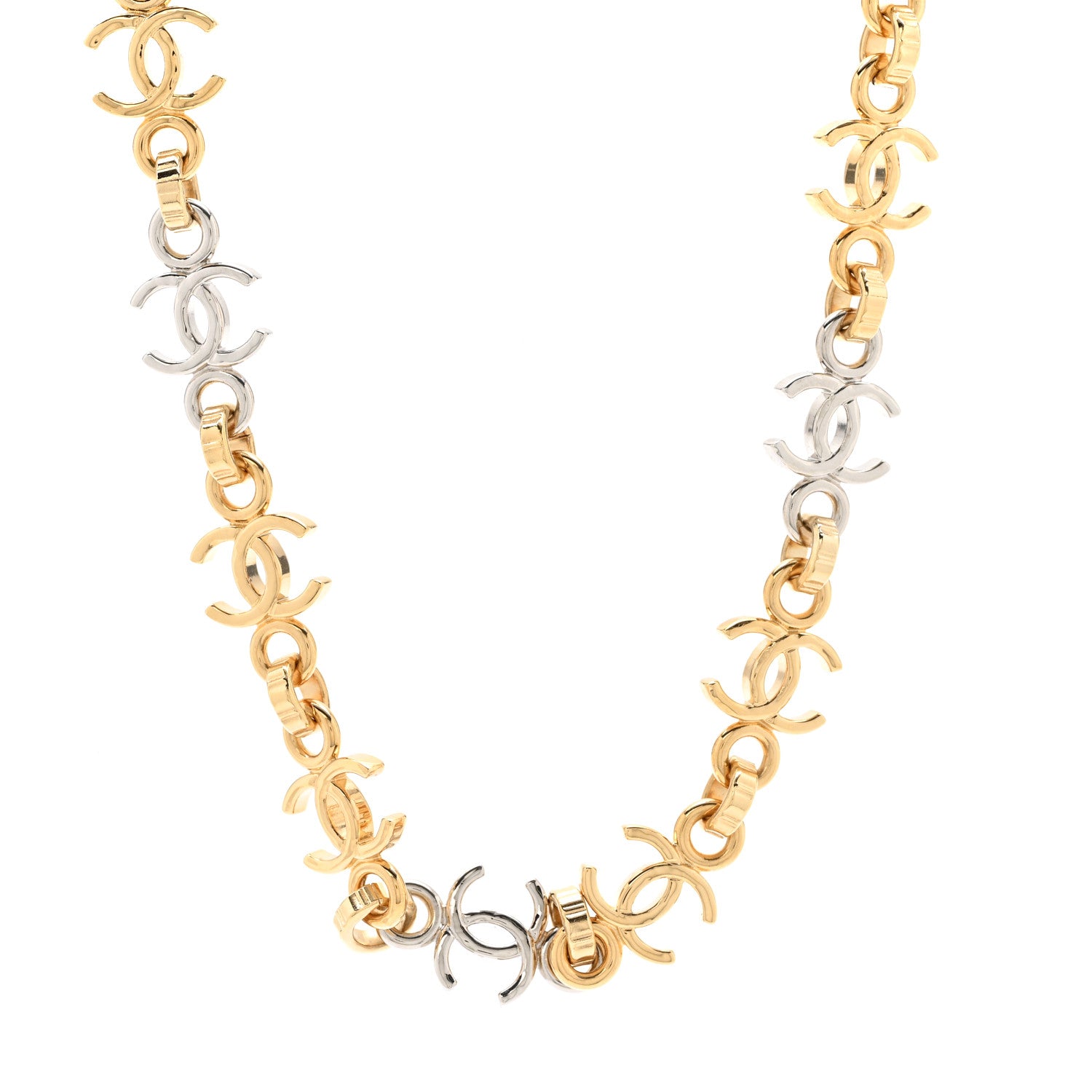 Chanel Metal CC Choker Gold Silver 1 of 6