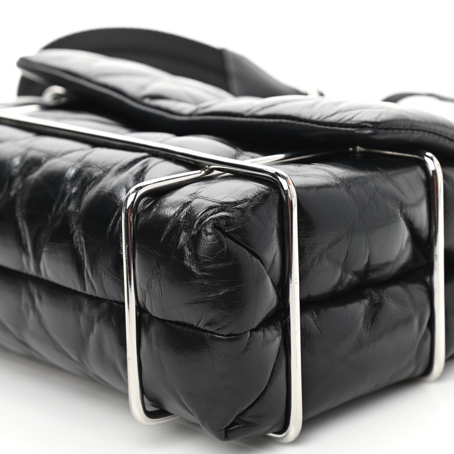 Calfskin Quilted Halo Crossbody Bag Black