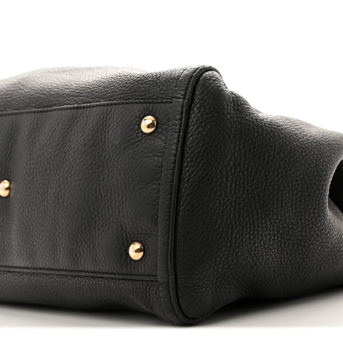 Pebbled Calfskin Medium Soho Shoulder Bag Black