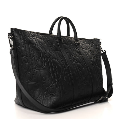 Christian Dior Grained Calfskin Embossed Dior Gravity Weekender 40 Black 2 of 11