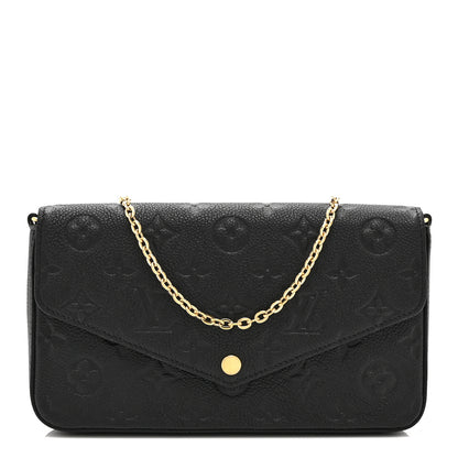 Louis Vuitton Empreinte Pochette Felicie Chain Wallet Black 1 of 10