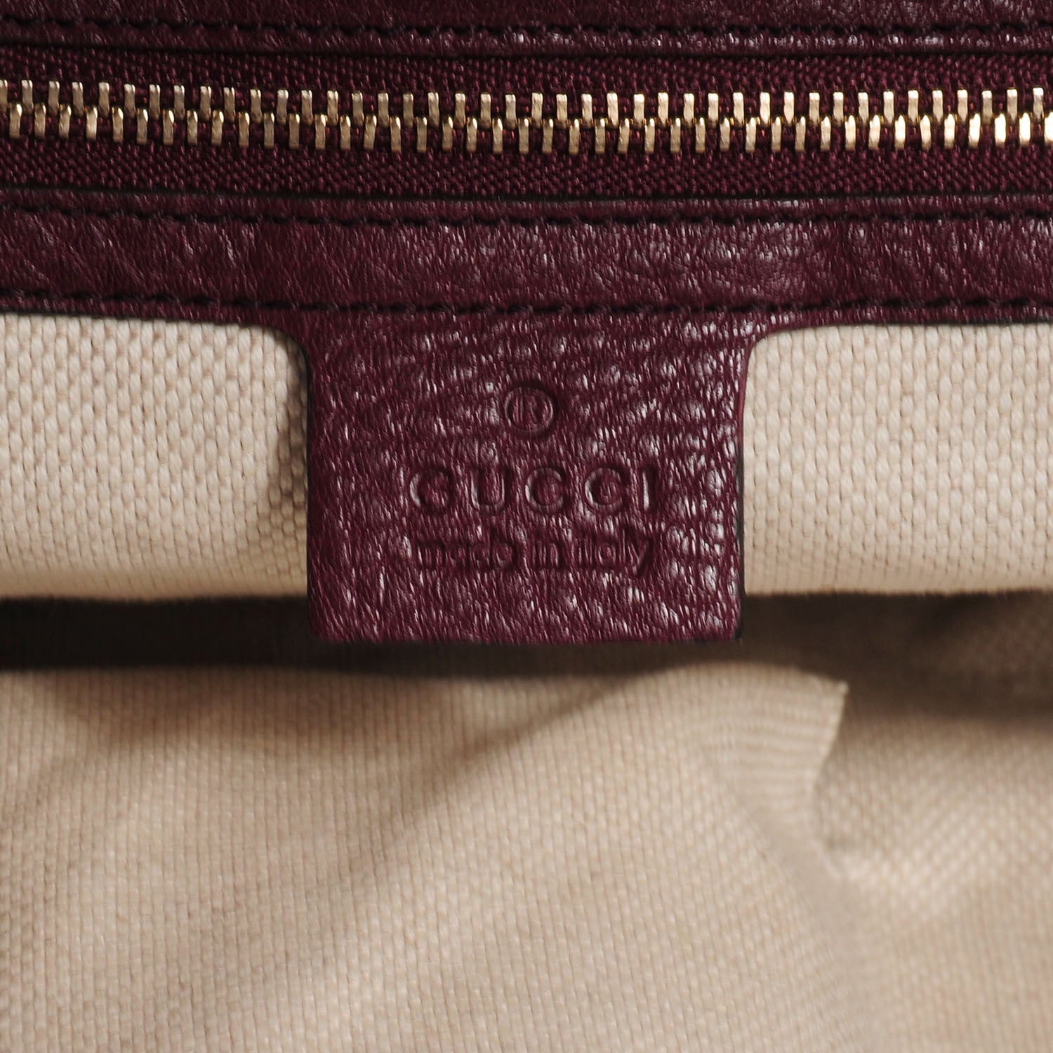 Gucci Pebbled Calfskin Large Soho Shoulder Bag Bordeaux 6 of 7