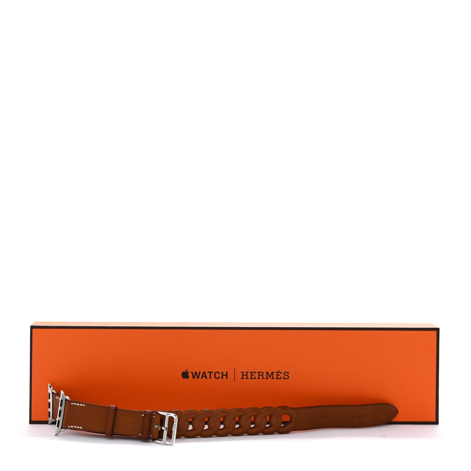 Hermes Barenia 41mm Gourmette Apple Watch Double Tour Strap Fauve 5 of 5