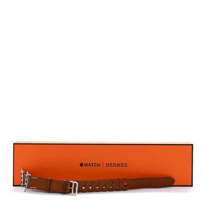 Hermes Barenia 41mm Gourmette Apple Watch Double Tour Strap Fauve 5 of 5