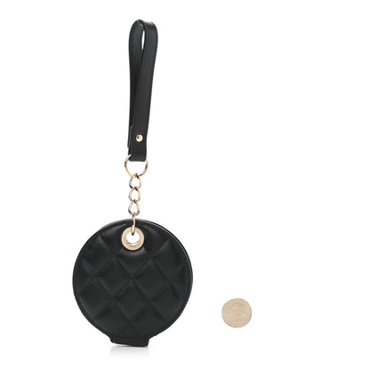 Chanel Lambskin Quilted Round Luggage Tag Black 2 of 6
