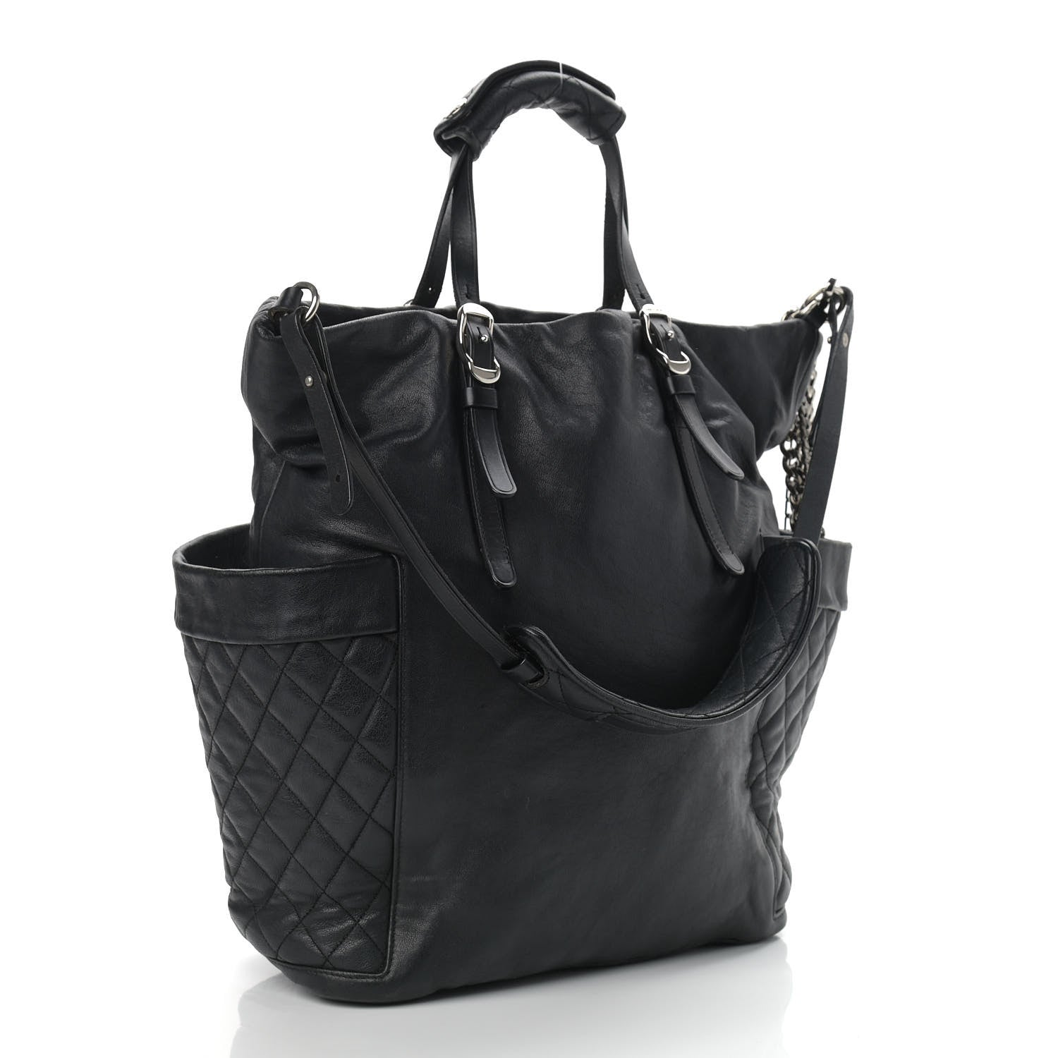 Jimmy Choo Lambskin Chain Embellished Blare Tote Black 3 of 23