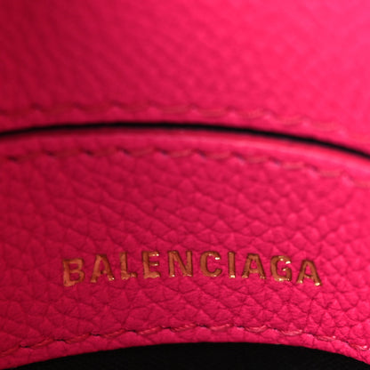 Balenciaga Grained Calfskin Logo XXS Ville Top Handle Bag Acid Fuchsia Black 6 of 9