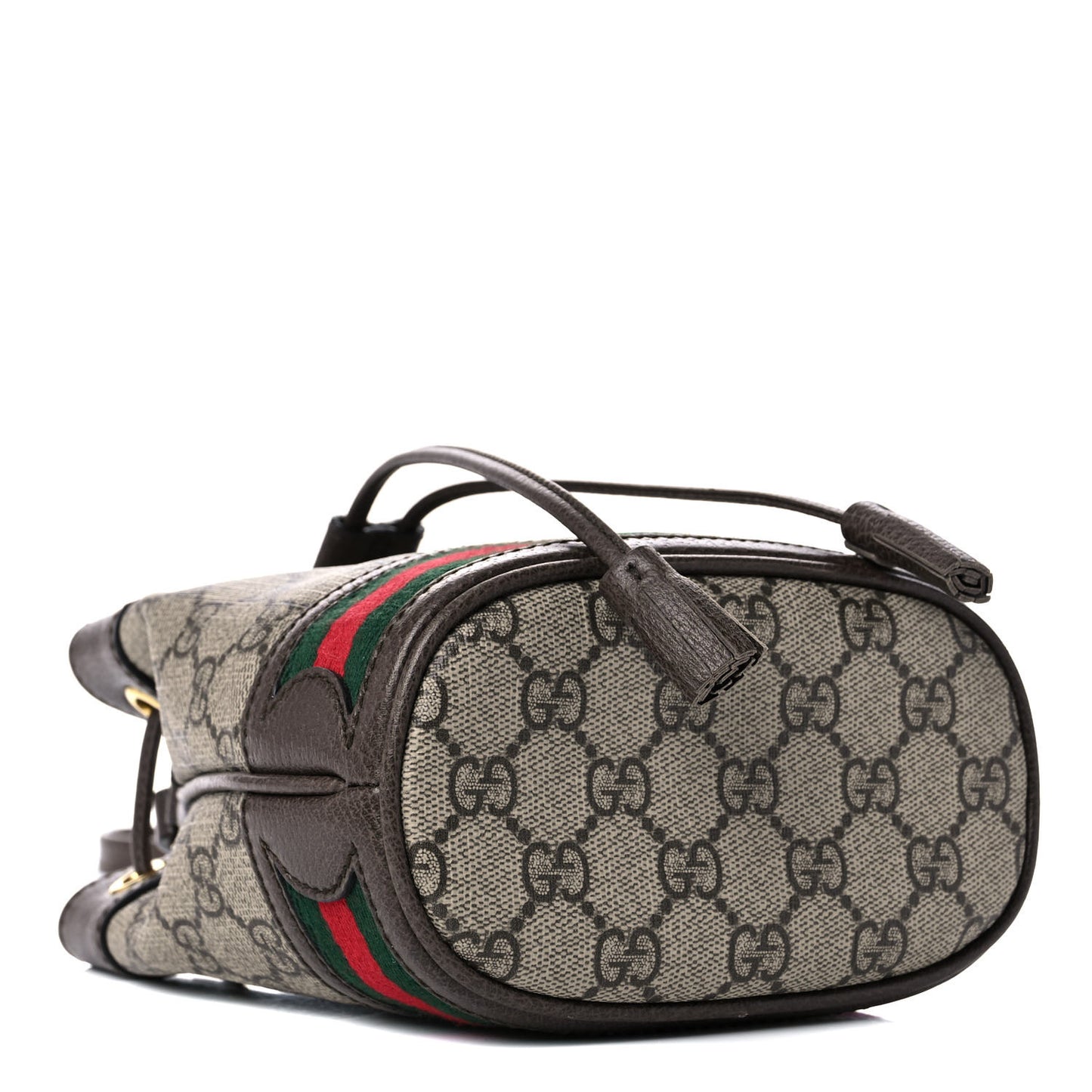 GG Supreme Monogram Web Mini Ophidia Bucket Bag Brown