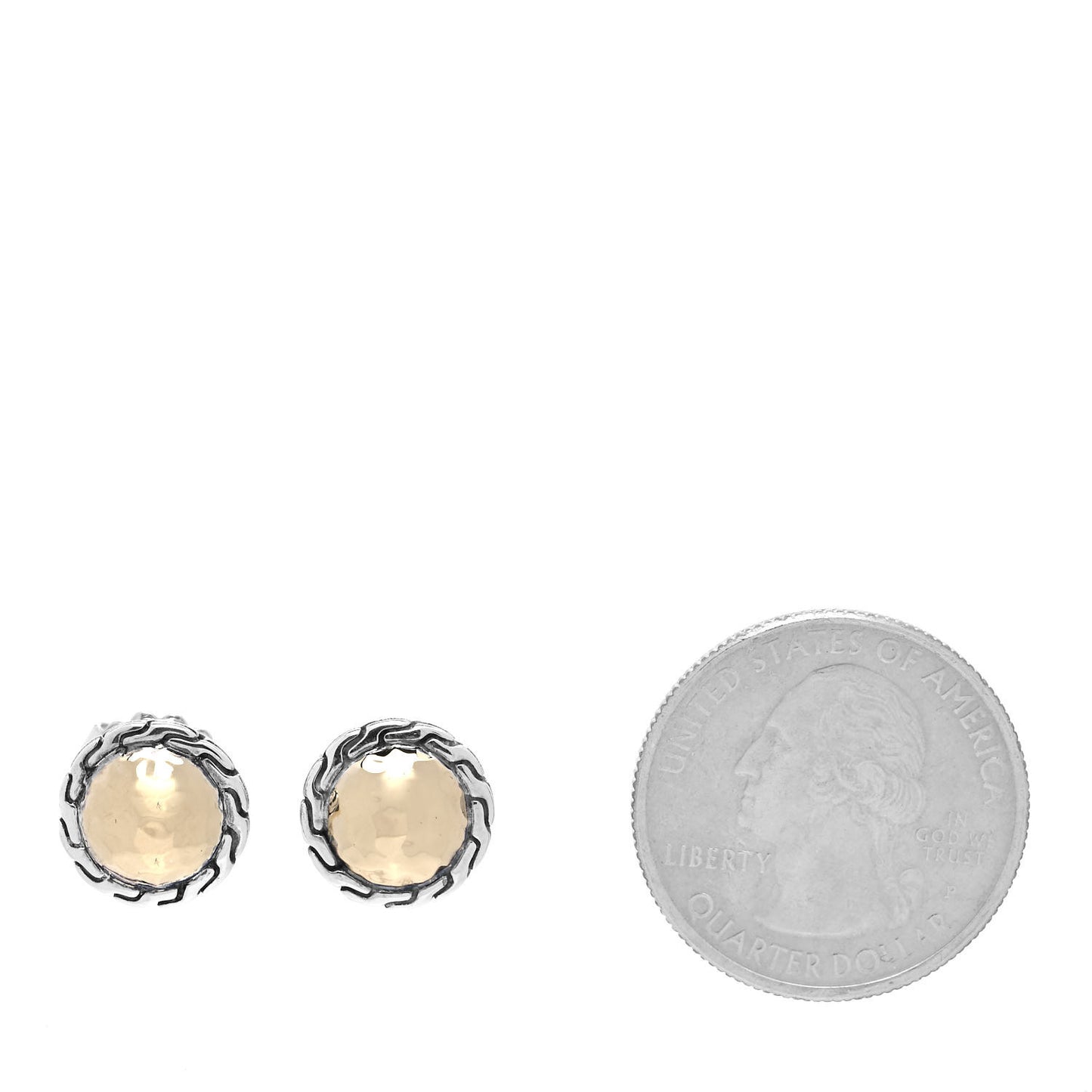 Sterling Silver 18K Yellow Gold Palu Round Earrings