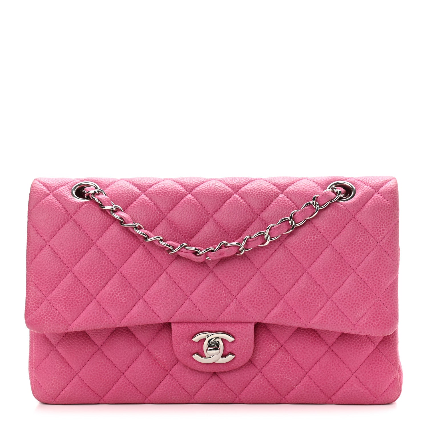 Chanel Iridescent Caviar Quilted Medium Double Flap Pink 1 of 10