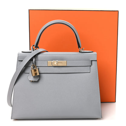 Hermes Madame Calfskin Kelly Sellier 28 Gris Pantin 11 of 11