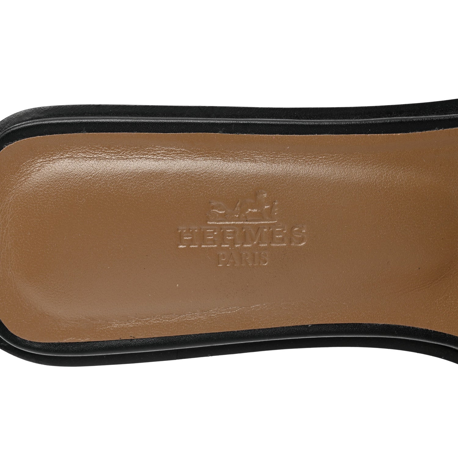 Hermes Box Calfskin Oran Sandals 37.5 Black 7 of 9
