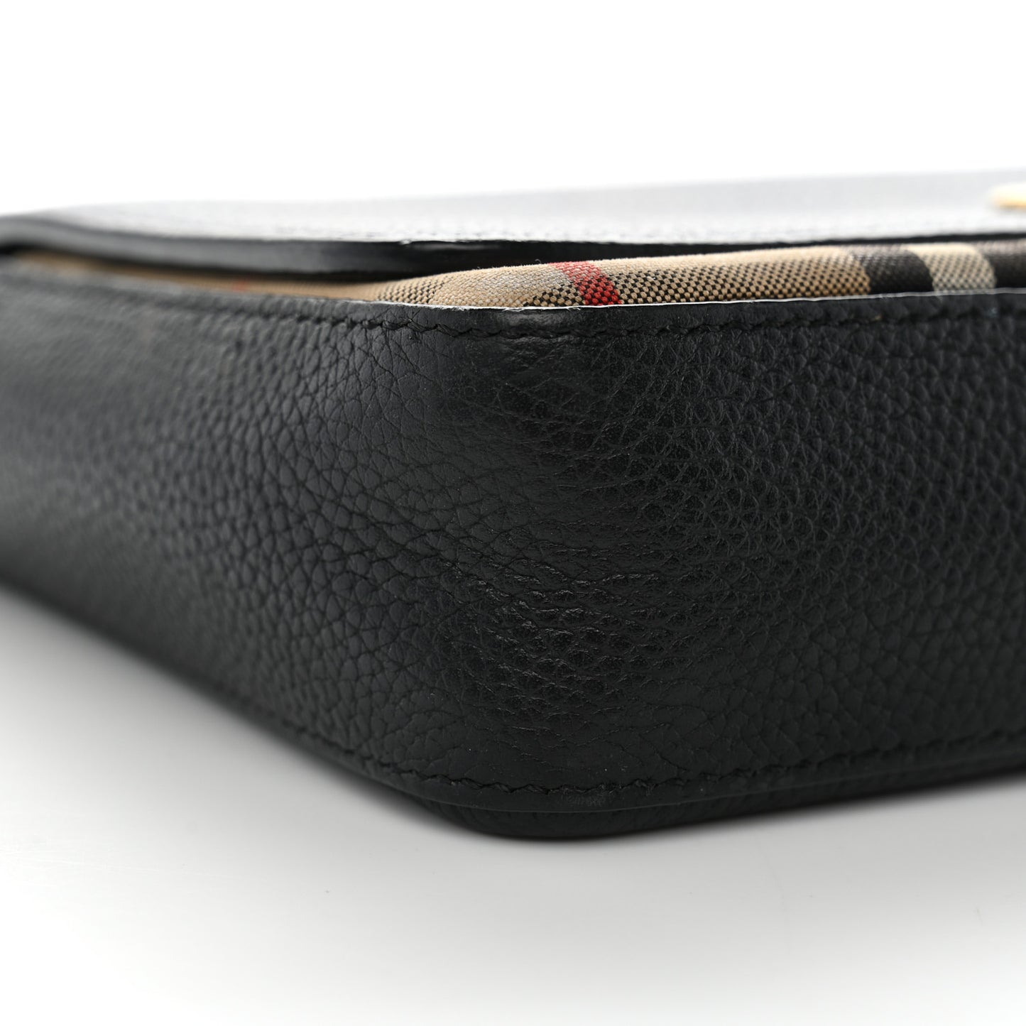 Grainy Calfskin Vintage Check Hampshire Crossbody Black