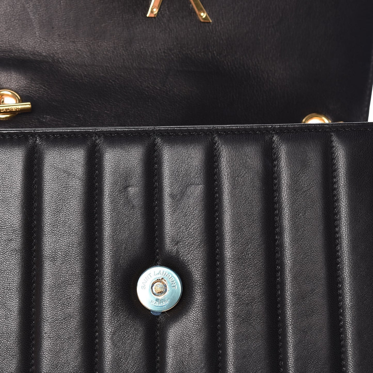 Lambskin Matelasse Monogram Vicky Chain Wallet Black