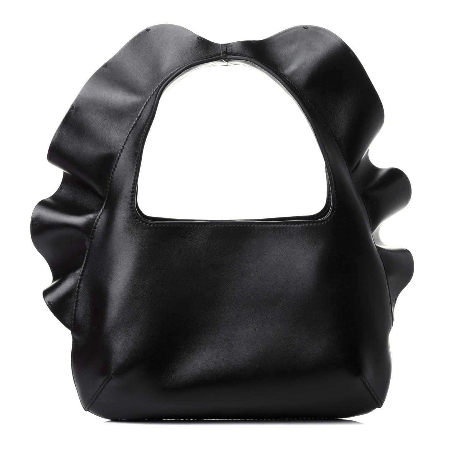 Nappa Atelier 04 Rouches Edition Small Ruffle Hobo Black