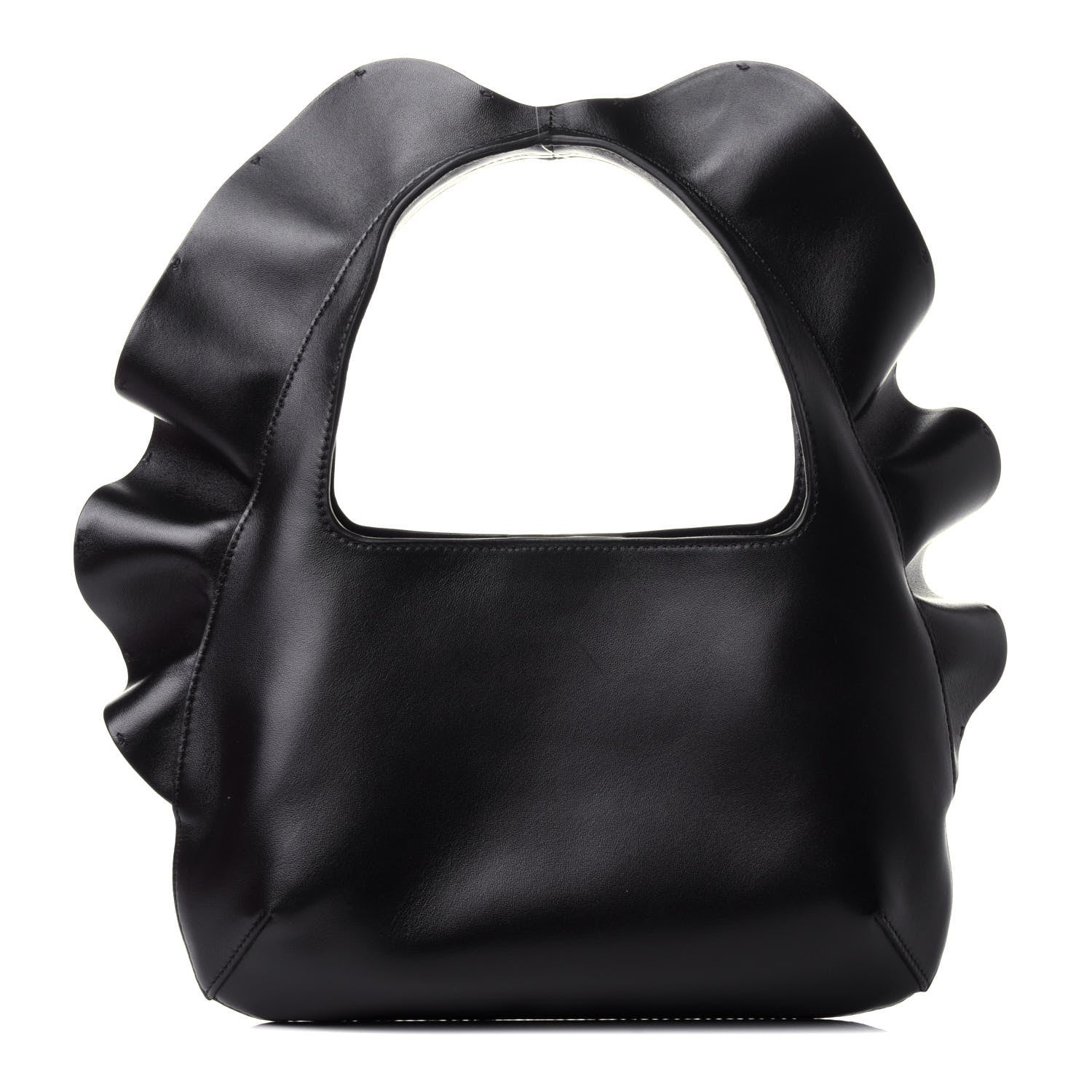 Valentino Garavani Nappa Atelier 04 Rouches Edition Small Ruffle Hobo Black 1 of 10