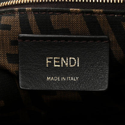 Fendi X SARAH COLEMAN Fabric Jacquard Vitello King FF Vertigo Shopping Tote Bag Tobacco Moro Black 6 of 10
