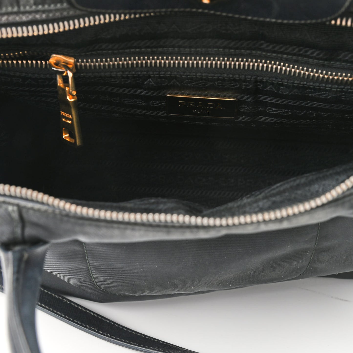 Tessuto Nylon Saffiano Tote Black