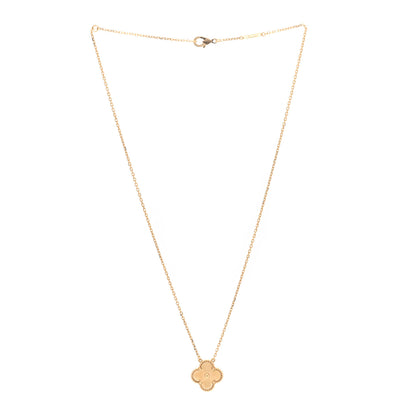 Van Cleef & Arpels 18K Yellow Gold Guilloche Vintage Alhambra Pendant Necklace 3 of 5