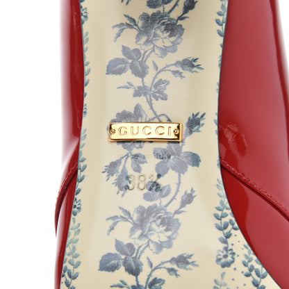 Gucci Vernice GG Victoire 55mm Loafer Pumps 38.5 Hibiscus Red 6 of 9