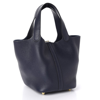 Hermes Taurillon Clemence Picotin Lock 18 PM Bleu Nuit 3 of 10