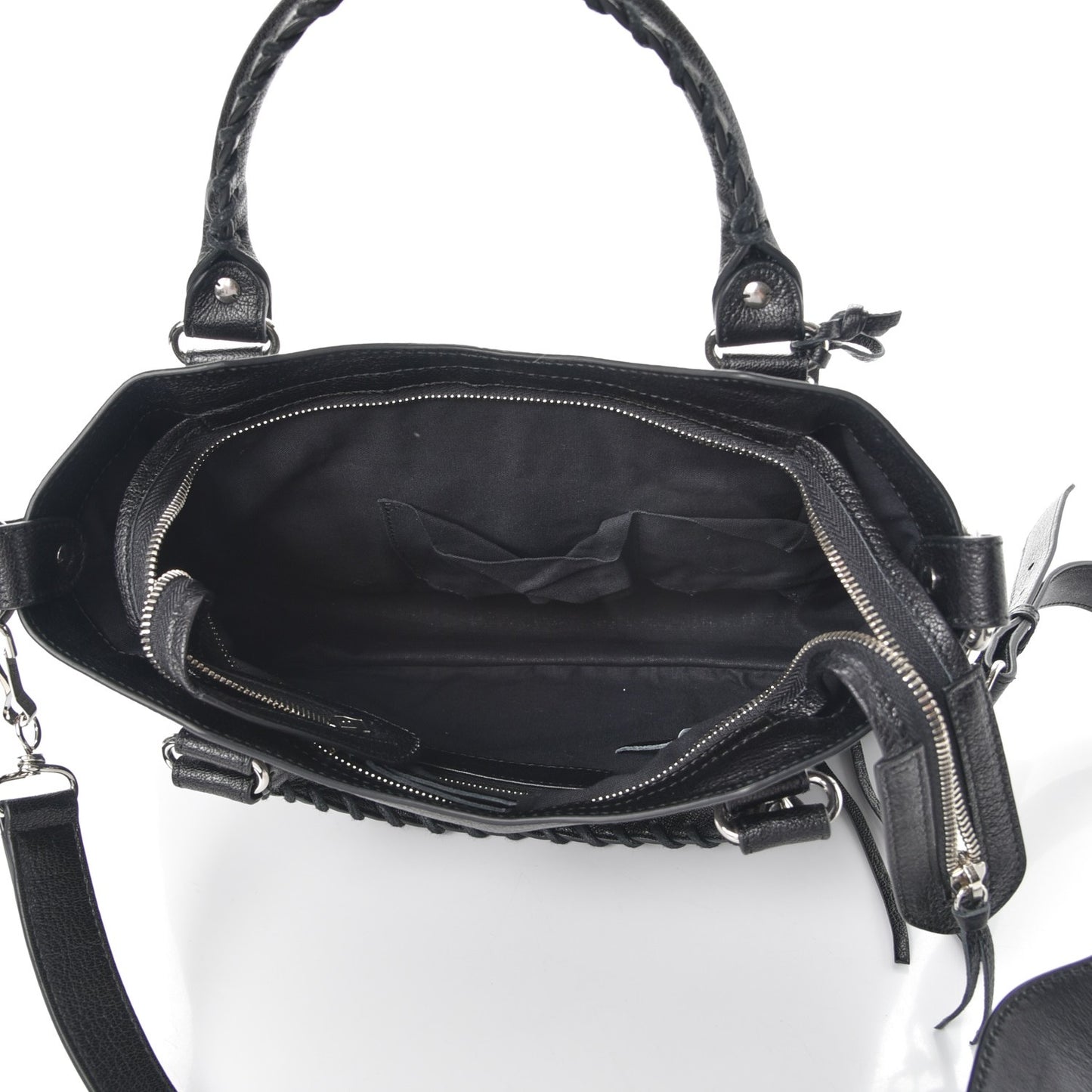 Chevre Silver Metallic Edge Hardware Town Black