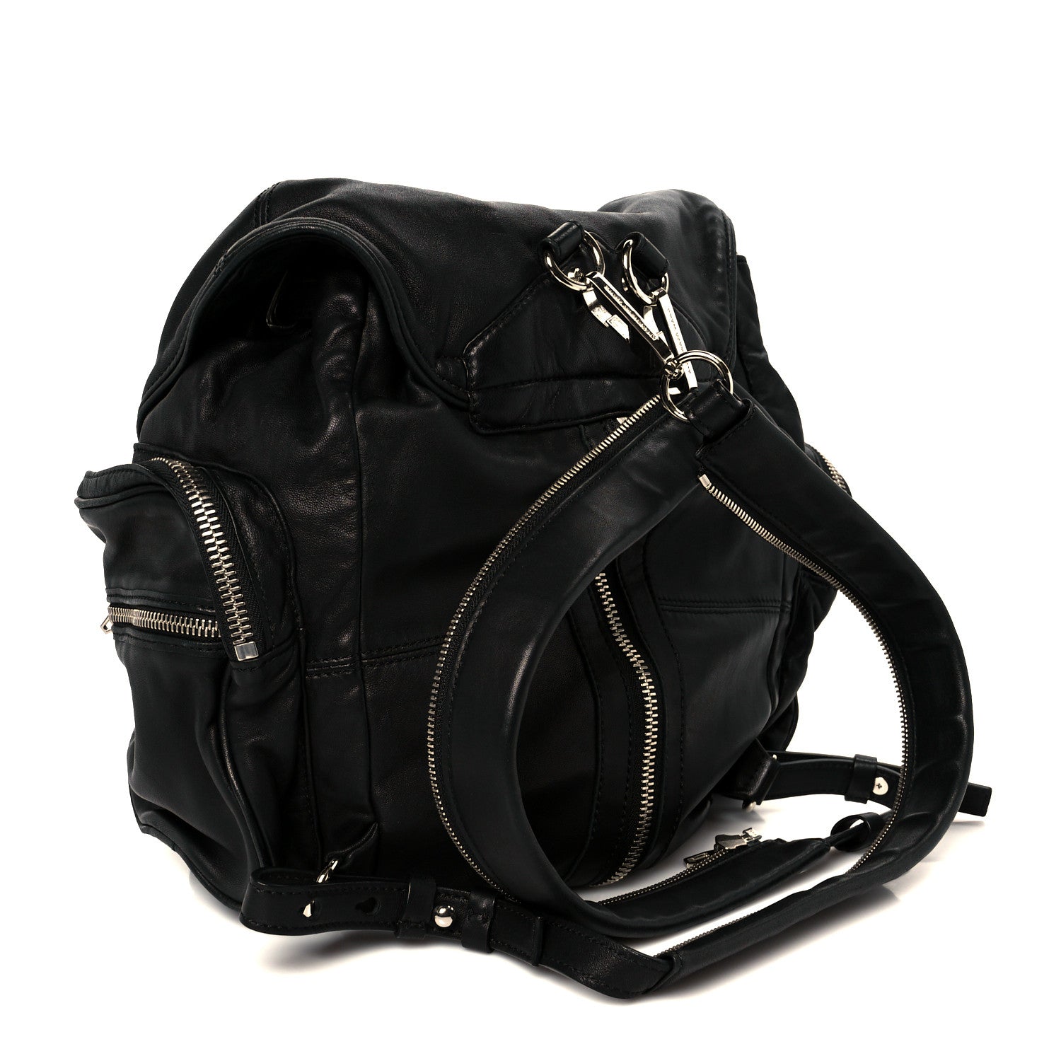 Alexander Wang Lambskin Marti Backpack Bag Washed Black Rhodium