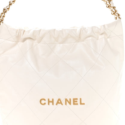 Chanel Shiny Calfskin Quilted Small Chanel 22 White 9 of 11