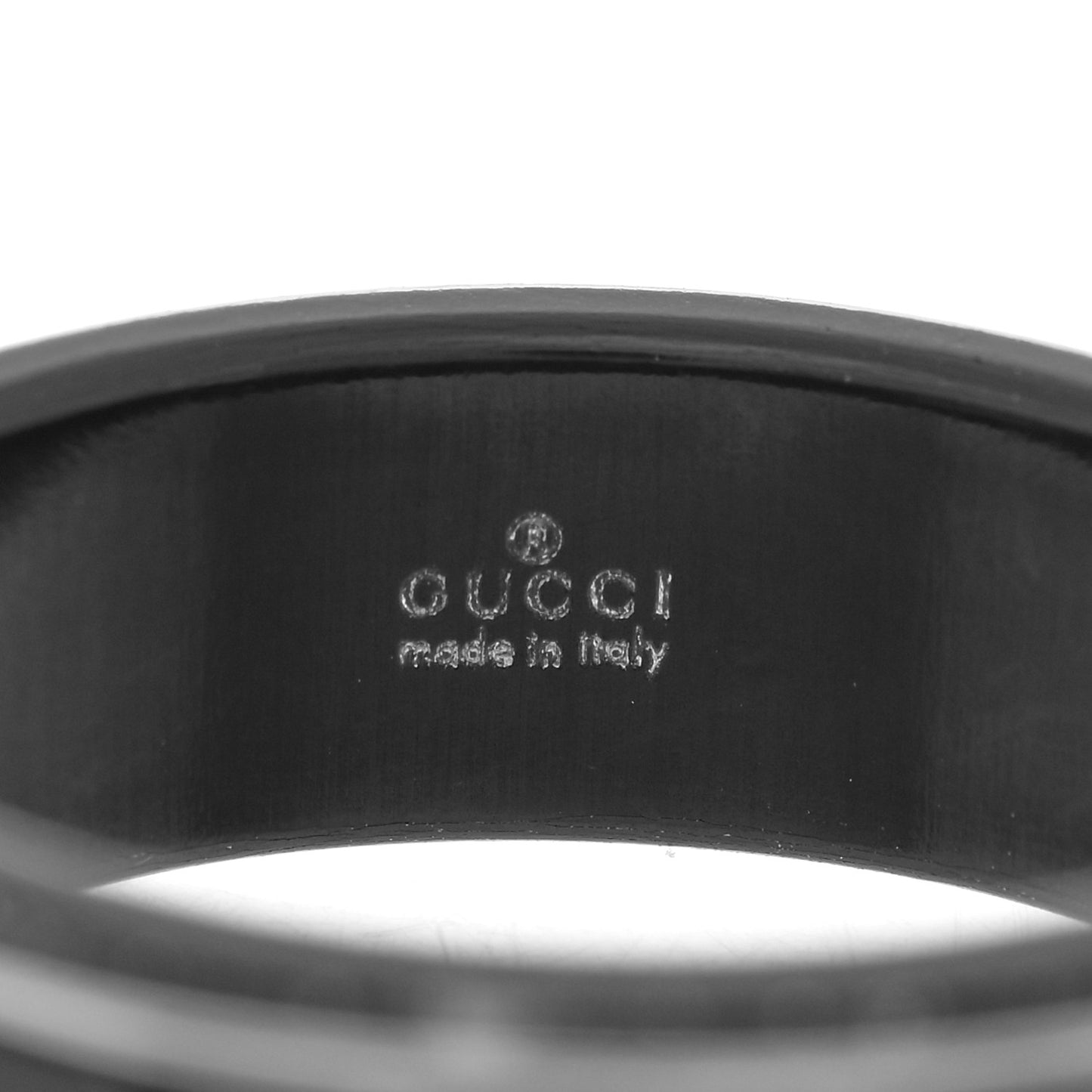 Black Synthetic Corundum 18K White Gold 7mm Icon Band Ring