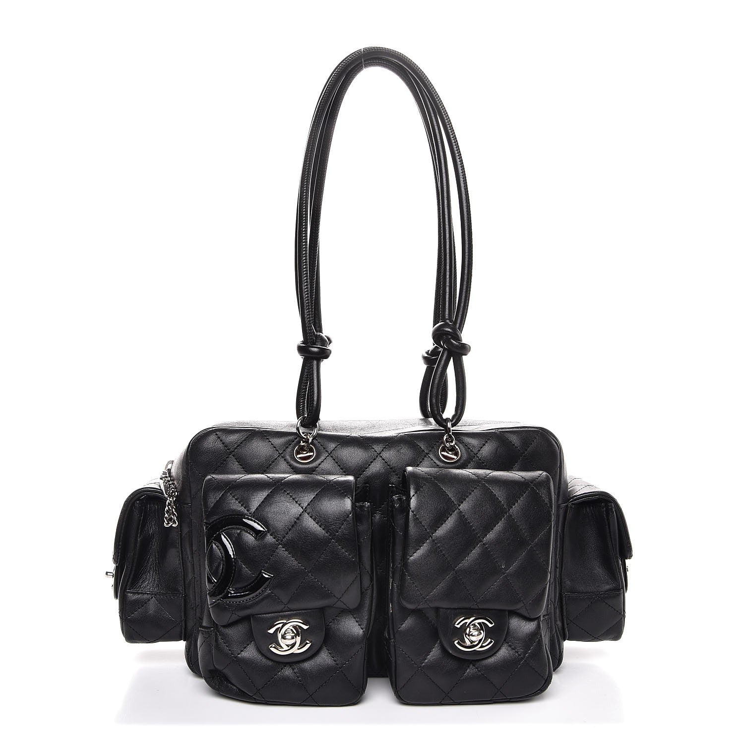 Chanel Calfskin Quilted Small Cambon Multipocket Reporter Black 1 of 10