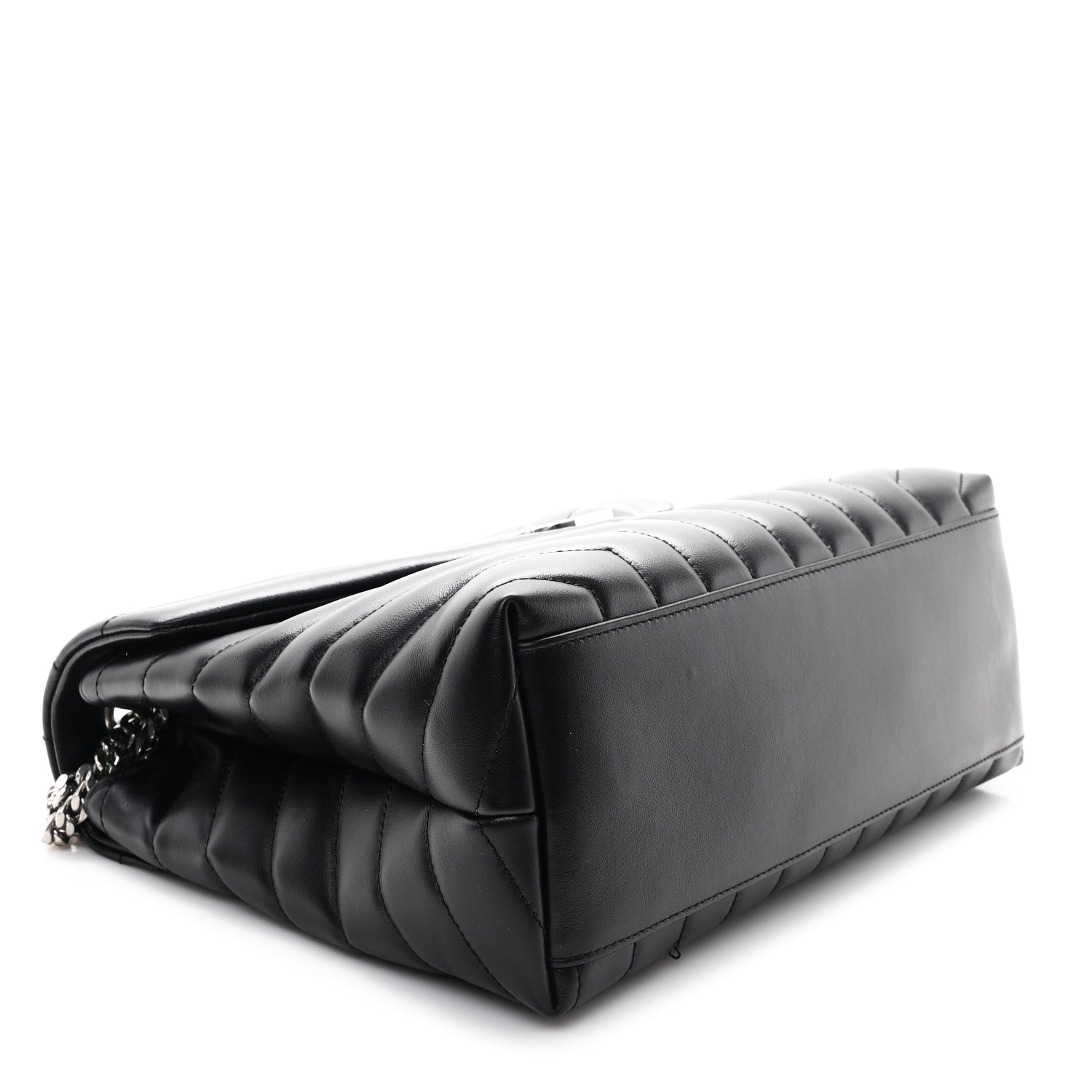 Saint Laurent Calfskin Y Quilted Monogram Medium Loulou Chain Satchel Black 4 of 11