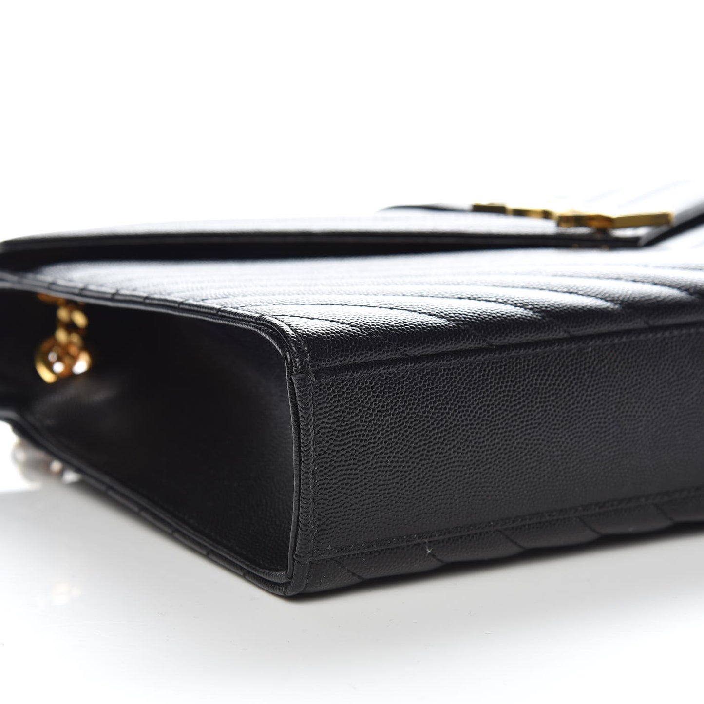Grain De Poudre Matelasse Chevron Large Monogram Satchel Black