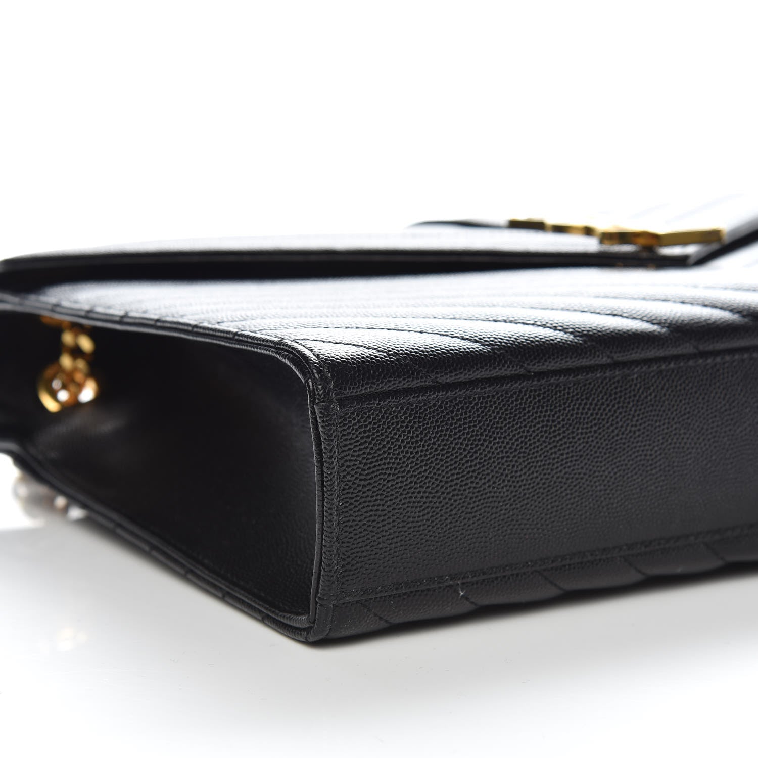 Saint Laurent Grain De Poudre Matelasse Chevron Large Monogram Satchel Black 5 of 10