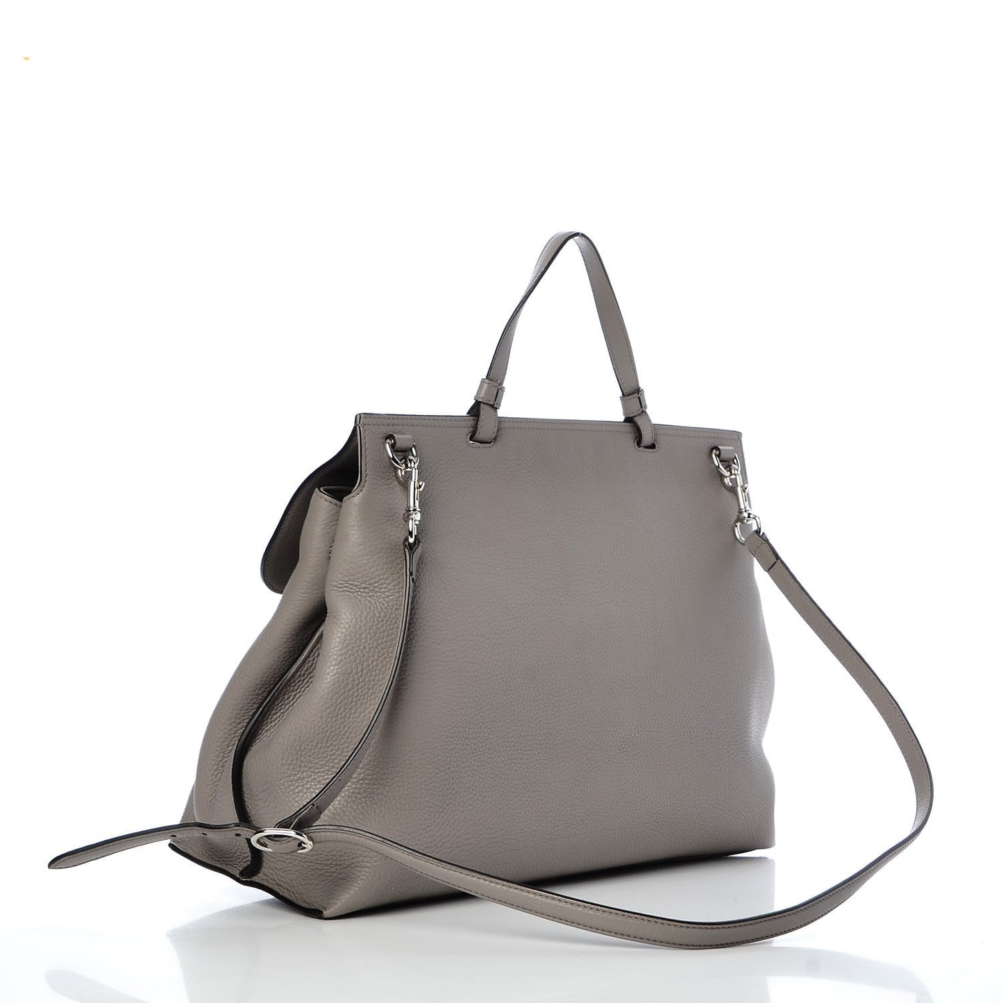 Cellarius Calfskin Large Bamboo Daily Top Handle Bag Storm Grey