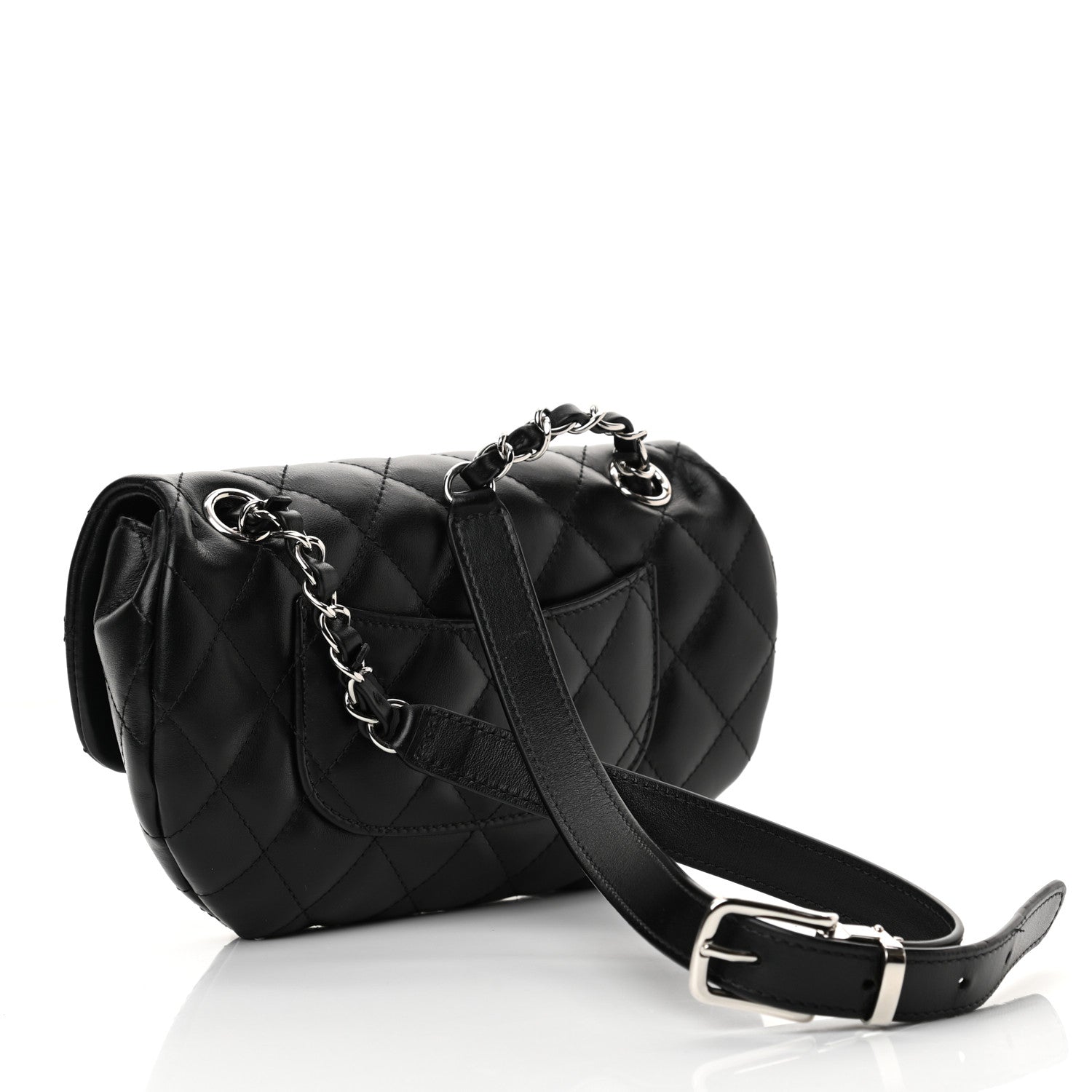 Chanel Calfskin Quilted CC Uniform Flap Belt Bag Black 3 of 13