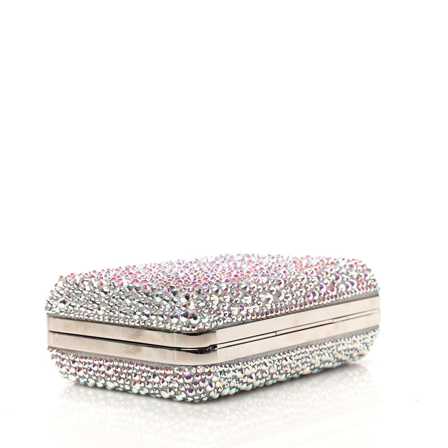 Christian Louboutin Crystal Strass Fiocco Box Clutch Silver 7 of 8