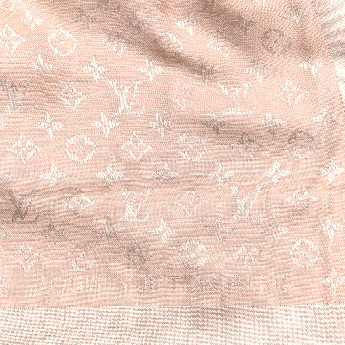Silk Wool Monogram Denim Shawl Rose
