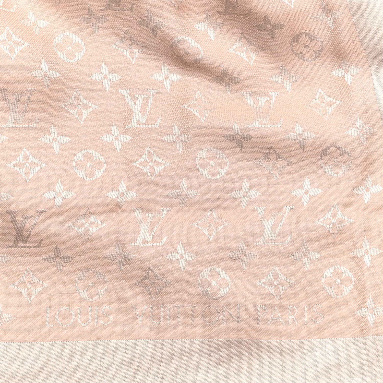 Louis Vuitton Silk Wool Monogram Denim Shawl Rose 2 of 3