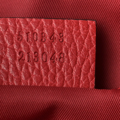 Gucci Nylon Monogram Dollar Calfskin Medium Light Single Buckle Backpack Vibrant Red 7 of 9