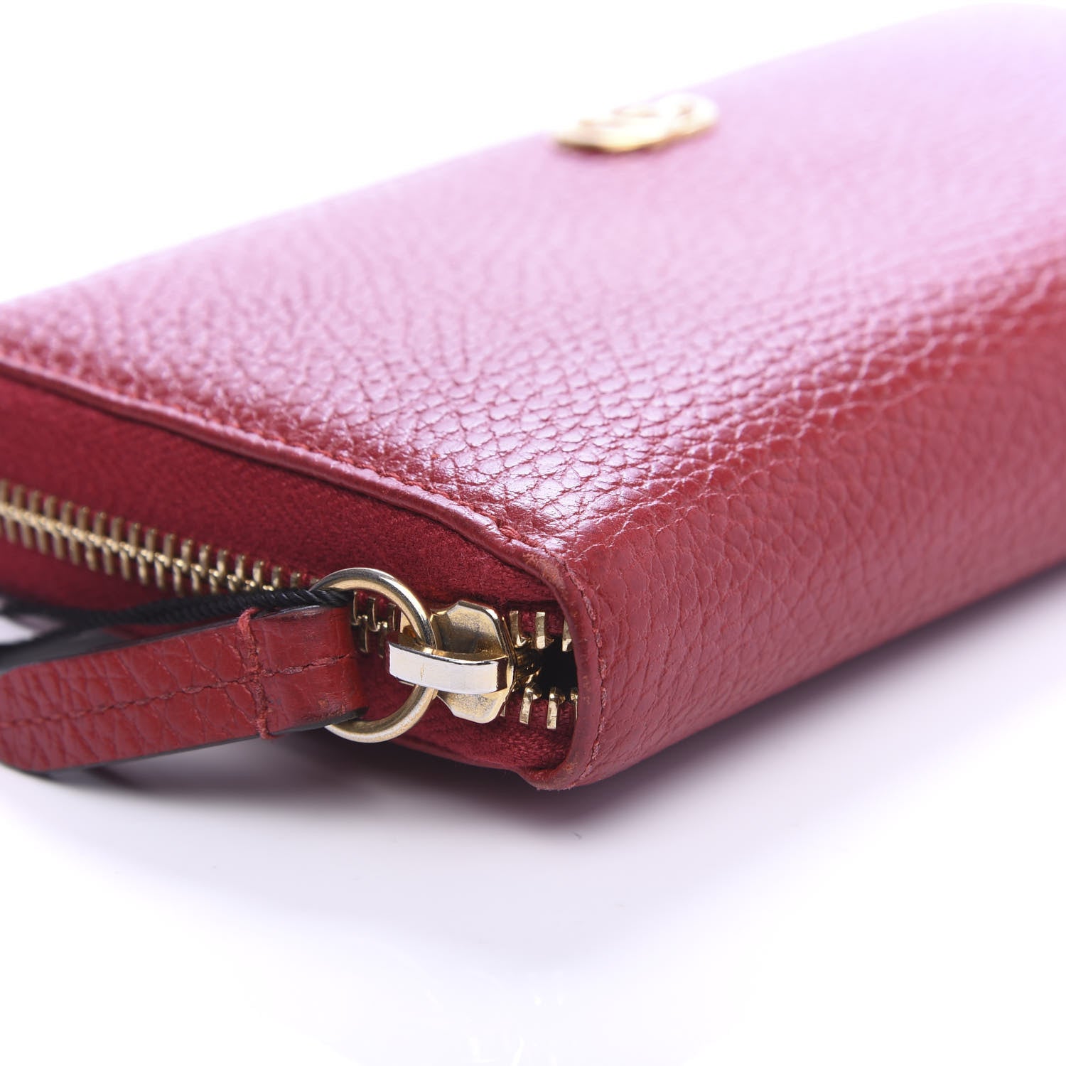 Gucci Dollar Calfskin GG Marmont Zip Around Wallet Hibiscus Red 7 of 12