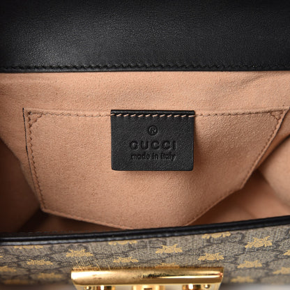 Gucci GG Supreme Monogram Bees Small Padlock Shoulder Bag Black 7 of 9