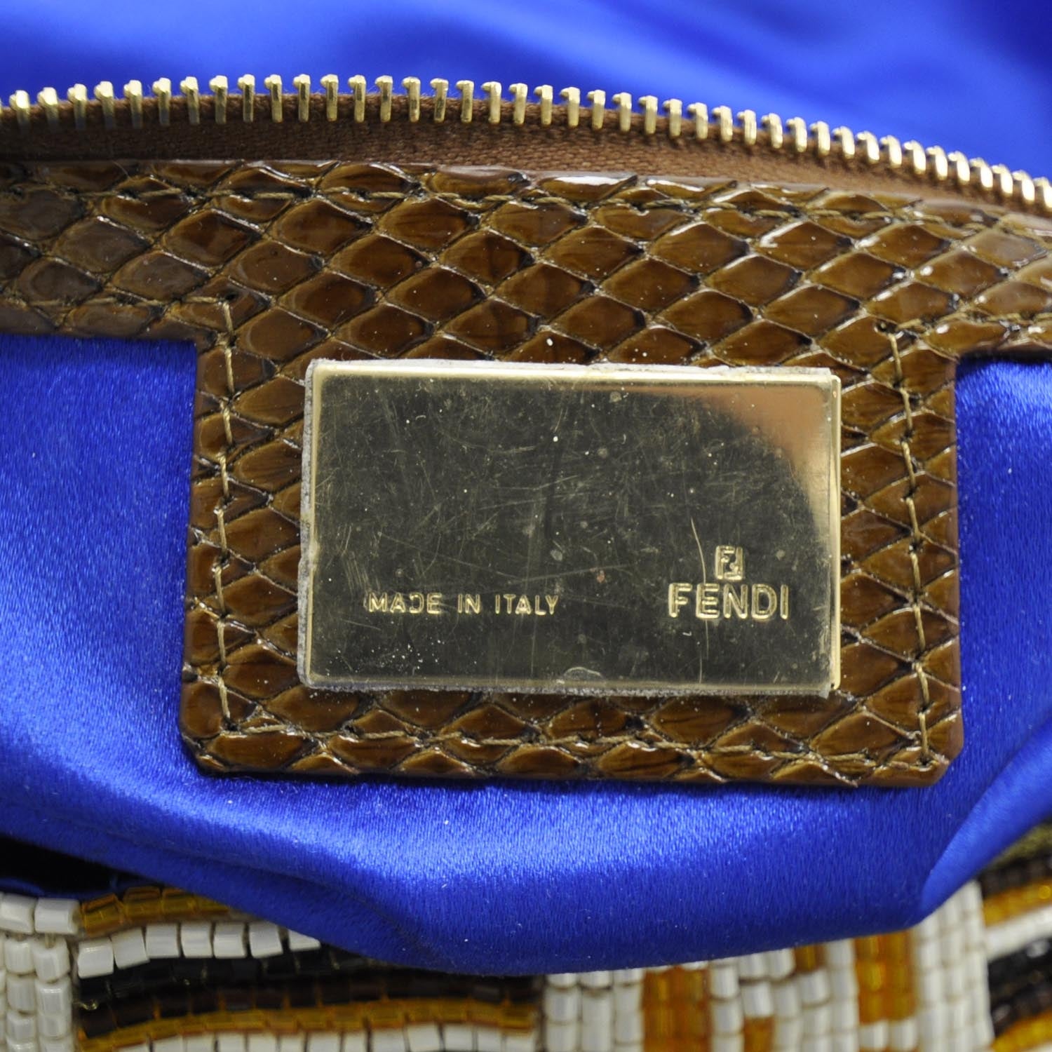 Fendi Python Crochet Beaded Baguette 7 of 12